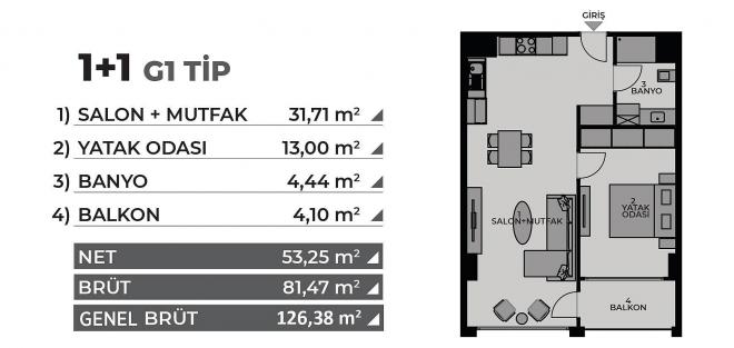 Квартира 3+1 с видом на море в Стамбуле