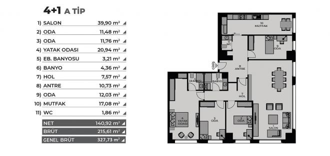 Квартира 4+1 с видом на море в Стамбуле