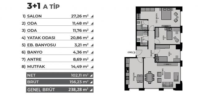 Квартира 4+1 с видом на море в Стамбуле