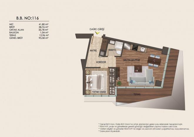 Квартира 1+1 в Стамбуле