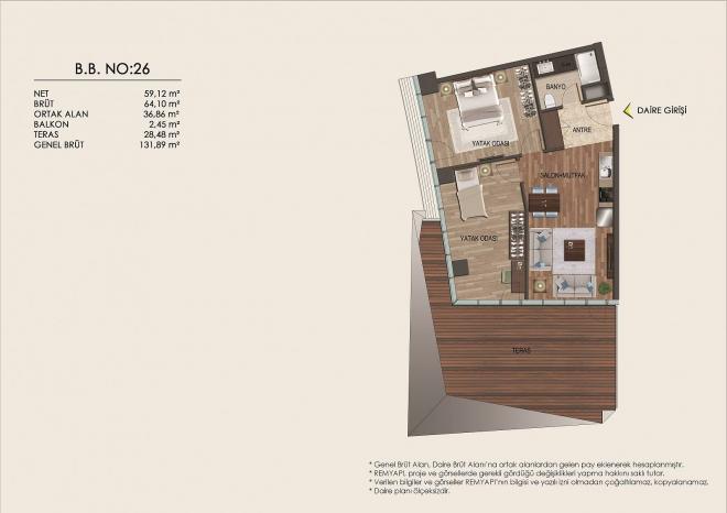 Квартира 1+1 в Стамбуле