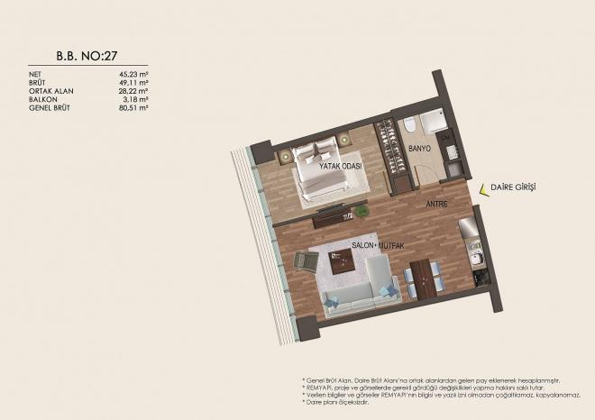 Квартира 1+1 в Стамбуле