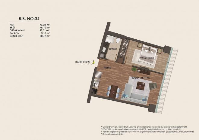 Квартира 1+1 в Стамбуле