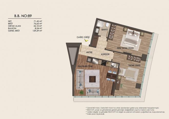 Квартира 2+1 в Стамбуле