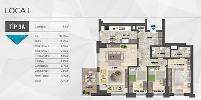 Квартира 3+1 с видом на море в Стамбуле