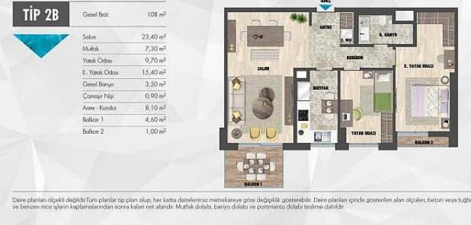 Квартира 3+1 с видом на море в Стамбуле