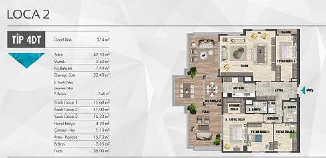 Квартира 3+1 с видом на море в Стамбуле