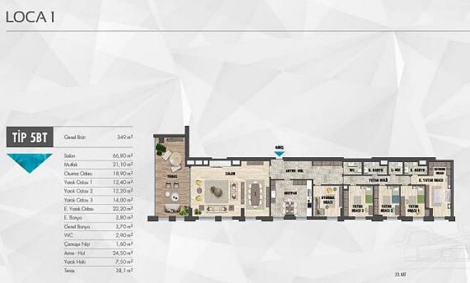 Квартира 3+1 с видом на море в Стамбуле