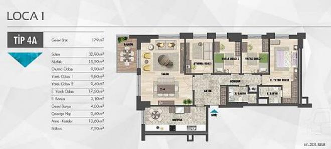 Квартира 5+1 с видом на море в Стамбуле