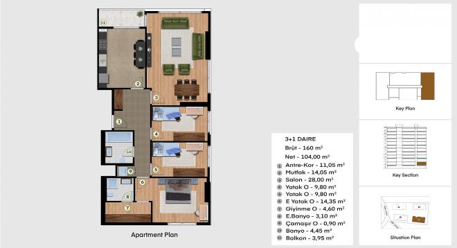 Квартира 3+1 в Стамбуле