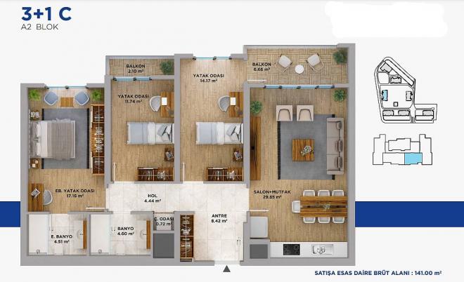 Квартира 3+1 в Стамбуле