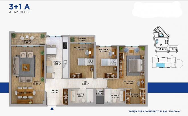 Квартира 4+1 в Стамбуле