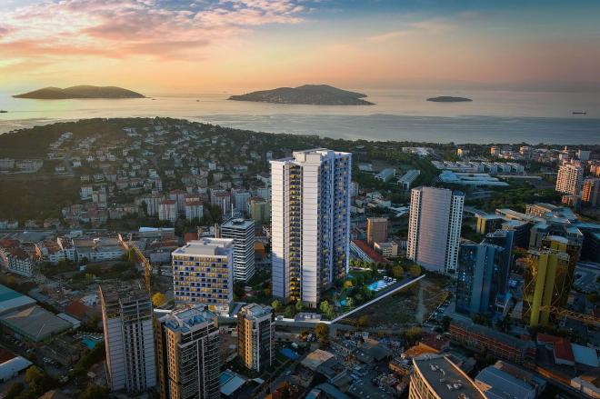 Квартира 0+1 с видом на море в Стамбуле