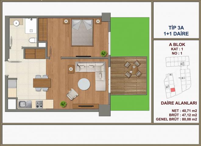 Квартира 1+1 с видом на море в Стамбуле Квартира 1+1 с видом на море в Стамбуле