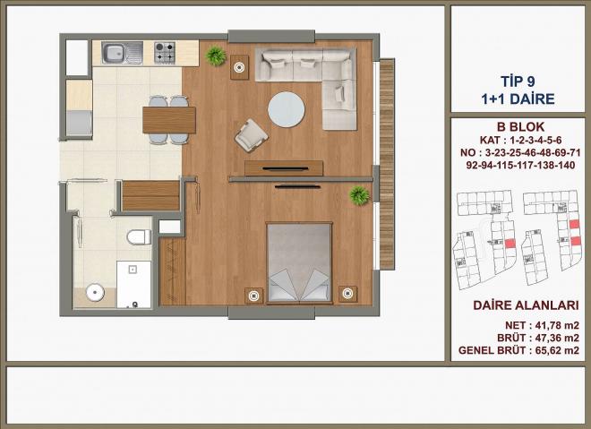 Квартира 2+1 с видом на море в Стамбуле