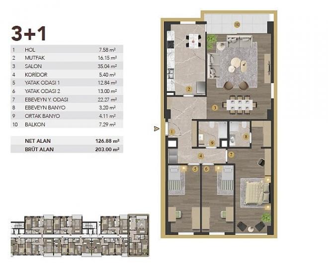 Квартира 1+1 в Стамбуле