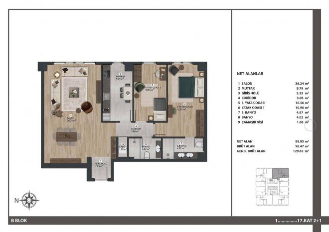 Квартира 1+1 в Стамбуле