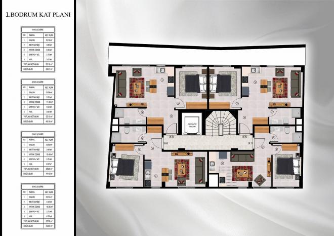 Квартира 1+1 с видом на море в Стамбуле