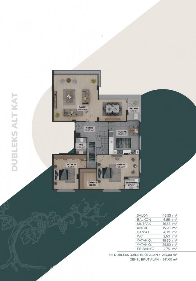 Квартира 2+1 с видом на море в Стамбуле