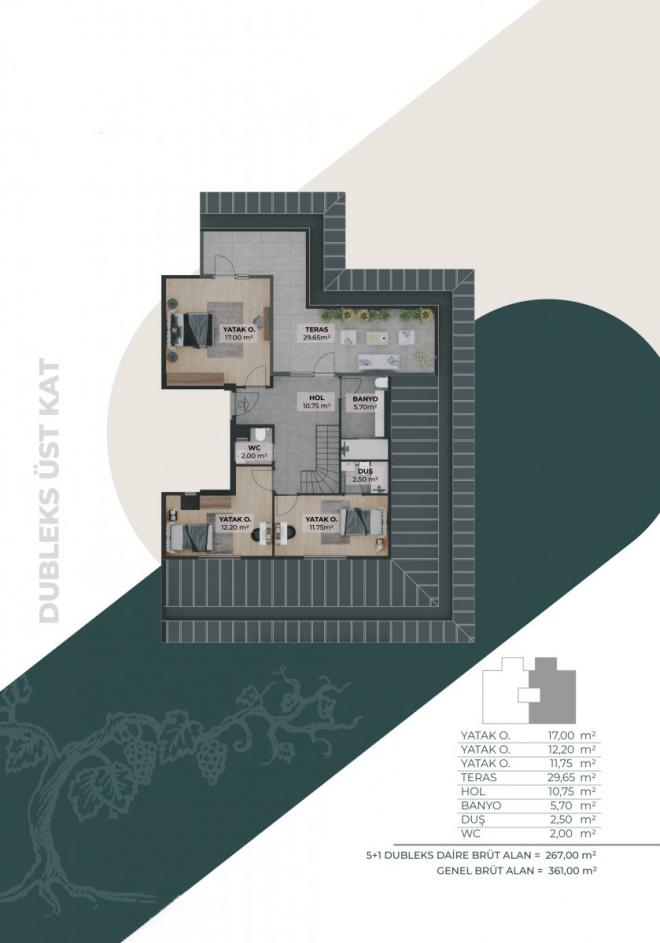 Квартира 2+1 с видом на море в Стамбуле