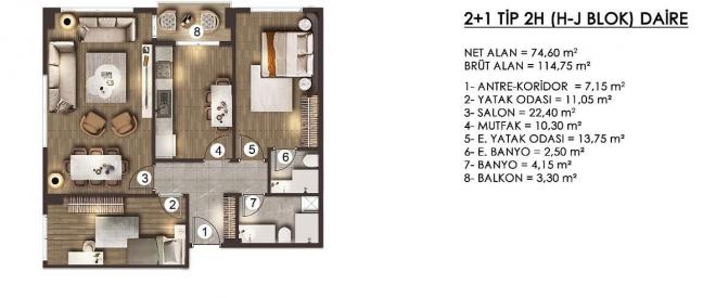 Квартира 2+1 в Стамбуле