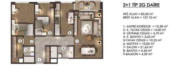 Квартира 2+1 в Стамбуле