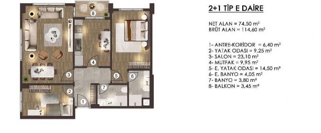 Квартира 2+1 в Стамбуле