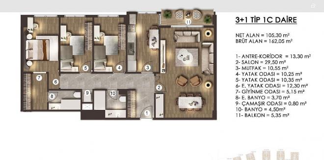 Квартира 2+1 в Стамбуле