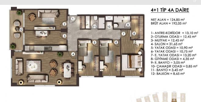 Квартира 3+1 в Стамбуле