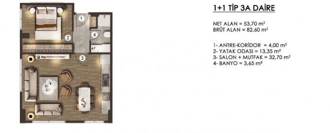 Квартира 3+1 в Стамбуле