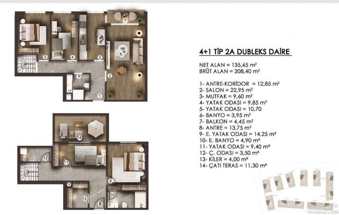 Дюплекс 4+1 в Стамбуле Дюплекс 4+1 в Стамбуле