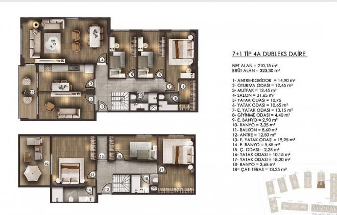 Дюплекс 4+1 в Стамбуле Дюплекс 4+1 в Стамбуле