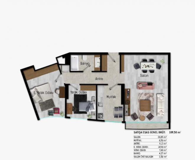 Квартира 2+1 в Стамбуле