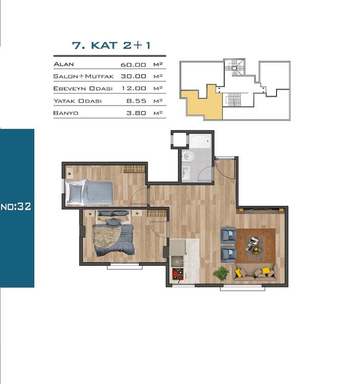 Квартира 2+1 в Стамбуле