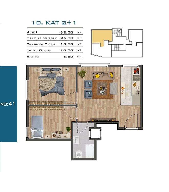 Квартира 2+1 в Стамбуле