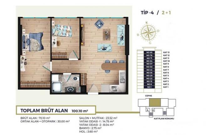 Квартира 2+1 в Стамбуле