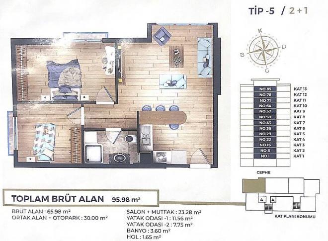 Квартира 2+1 в Стамбуле