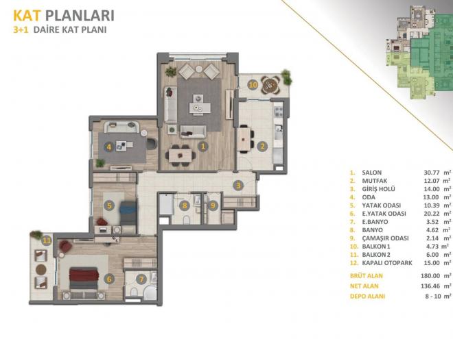 Квартира 2+2 в Стамбуле