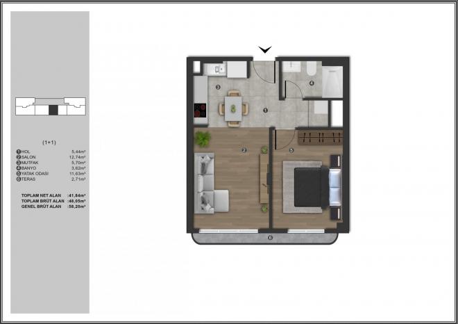 Квартира 2+1 в Стамбуле