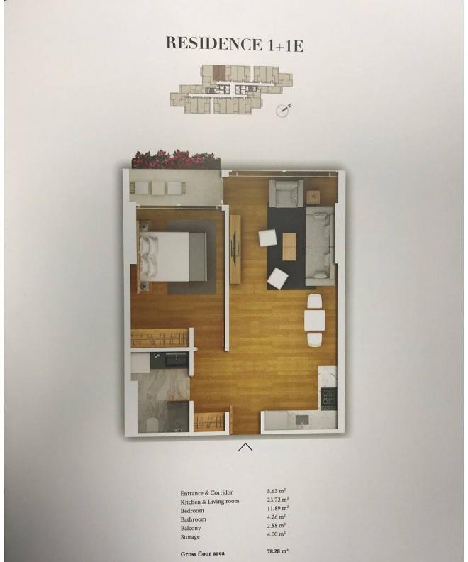 Квартира 1+1 с видом на море в Стамбуле