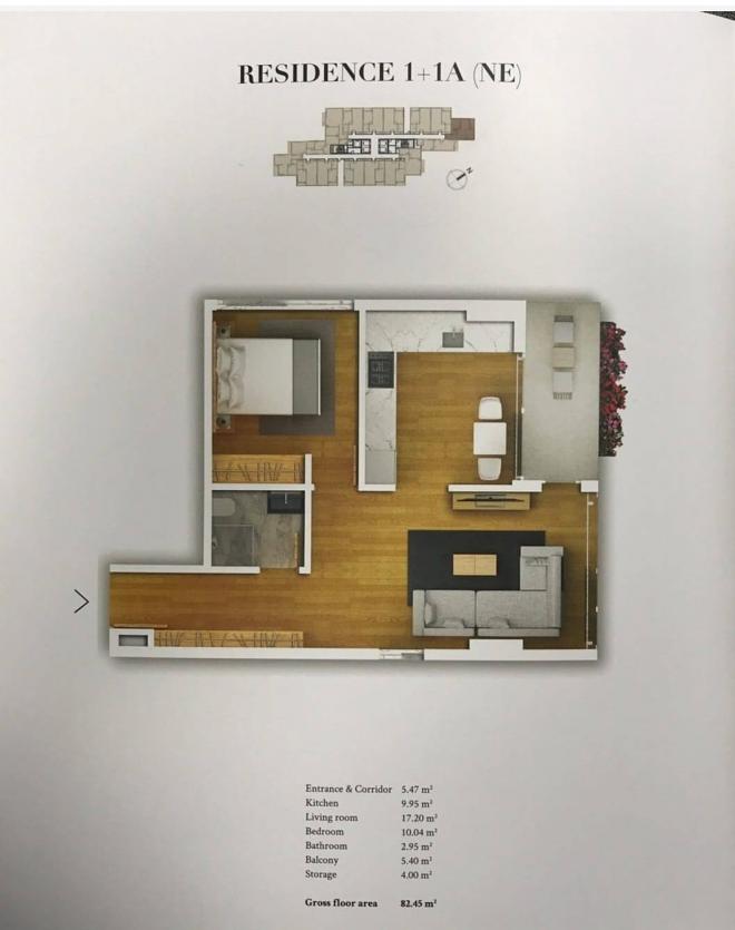 Квартира 2+1 с видом на море в Стамбуле
