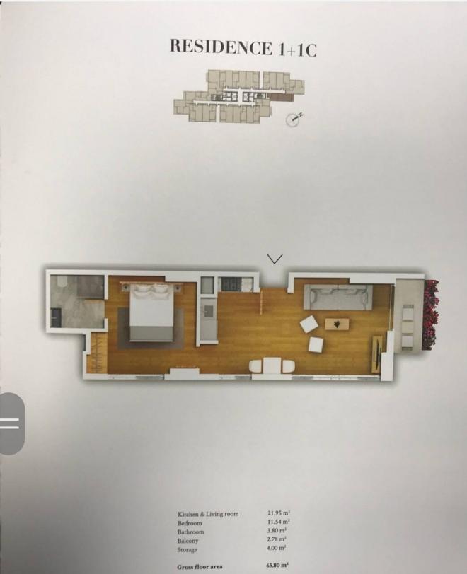 Квартира 2+1 с видом на море в Стамбуле