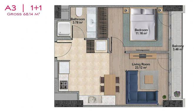 Пентхаус 6+1 с видом на море в Стамбуле