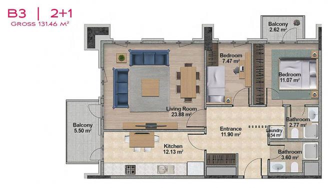 Пентхаус 6+1 с видом на море в Стамбуле