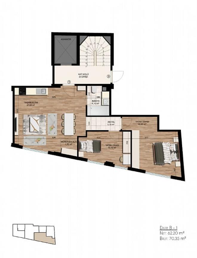 Пентхаус 2+1 в Стамбуле