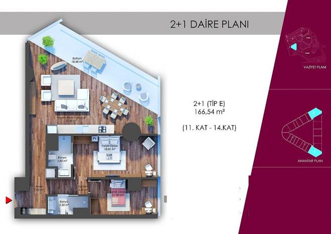 Квартира 1+1 в Стамбуле