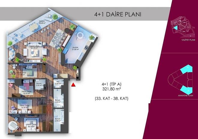 Квартира 3+1 в Стамбуле