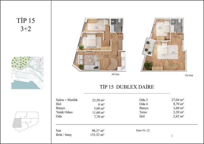 Пентхаус 3+2 с видом на море в Стамбуле