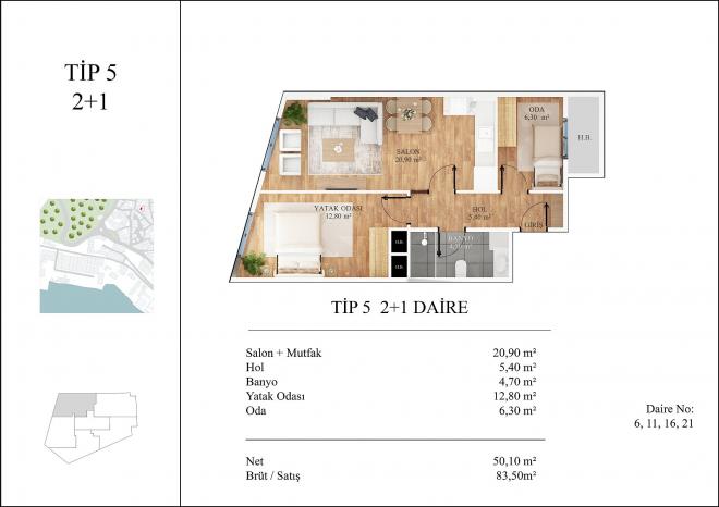 Пентхаус 4+2 с видом на море в Стамбуле