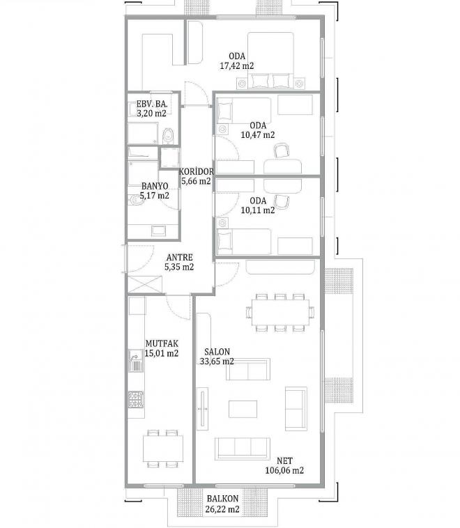 Квартира 1+1 с видом на море в Стамбуле